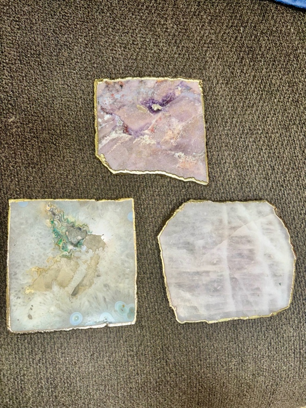 Anthropologie Gilded Agate Coasters - Set of 3